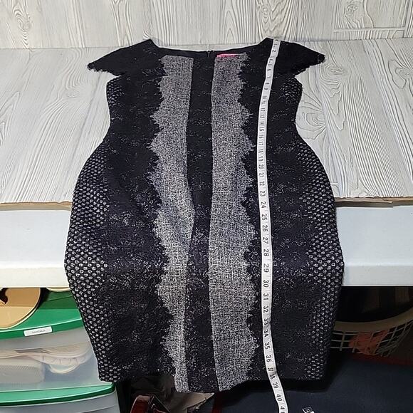 Betsey Johnson Black Lace and Tweed Form Fit Dress, Women's 4 - Picture 7 of 11